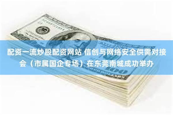 配资一流炒股配资网站 信创与网络安全供需对接会（市属国企专场）在东莞南城成功举办