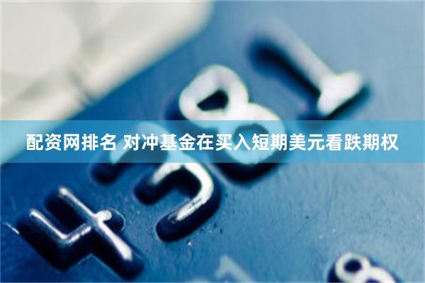 配资网排名 对冲基金在买入短期美元看跌期权