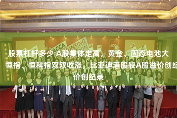 股票杠杆多少 A股集体走高，黄金、固态电池大涨，恒指、恒科指双双收涨，比亚迪港股较A股溢价创纪录