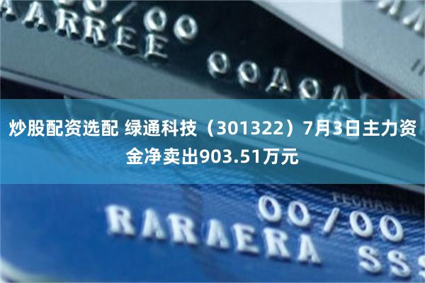 炒股配资选配 绿通科技（301322）7月3日主力资金净卖出903.51万元